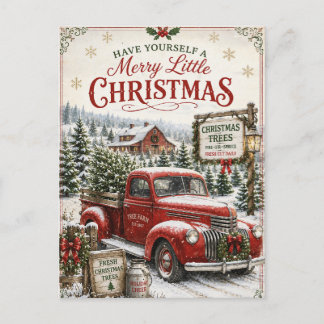 Postal Cartão de Boas Festas de Natal Vintage Festivo
