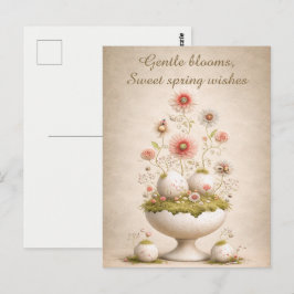 Postal Cartão de Boas Festas de Páscoa Floral Suave Prima