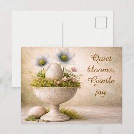 Postal Cartão de Boas Festas de Páscoa Minimal Floral Pri