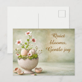 Postal Cartão de Boas Festas de Páscoa Minimal Floral Pri