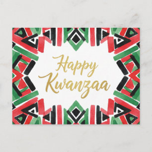 Postal Cartão de Boas Festas Kinara de Kwanzaa