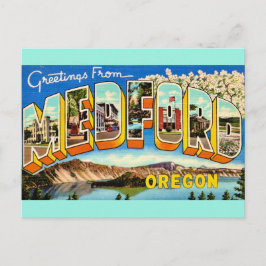 Postal Cartão de Boas-vindas Antigo de Medford Oregon