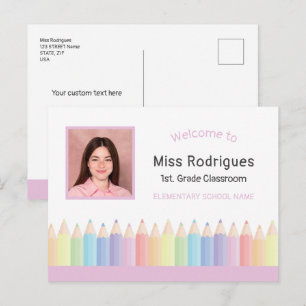 Postal Cartão de Boas-Vindas Colorido Personalizado para