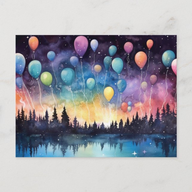 Postal Cartão de Boas-vindas de Aniversário do Lago Estét (Frente)