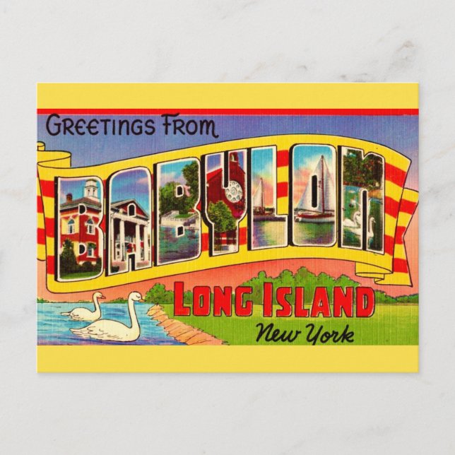 Postal Cartão de Boas-Vindas de Babylon Long Island (Frente)