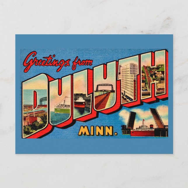 Postal Cartão de Boas-Vindas de Duluth MI (Frente)
