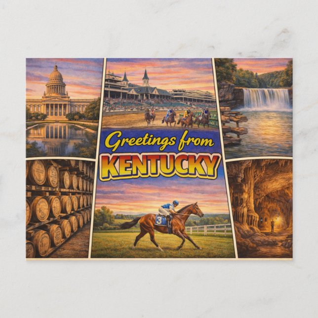 Postal Cartão de Boas-vindas de Kentucky (Frente)