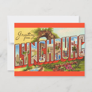 Postal Cartão de Boas-Vindas de Lynchburg VA 