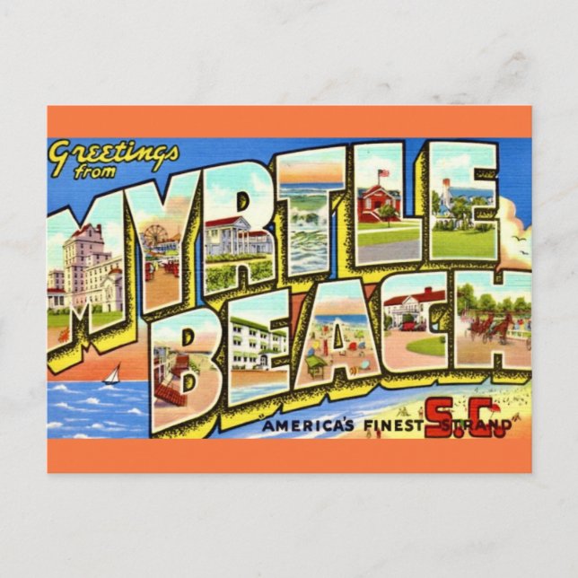 Postal Cartão de Boas-Vindas de Myrtle Beach (Frente)