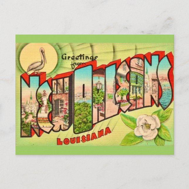 Postal Cartão de Boas-Vindas de Nova Orleans (Frente)