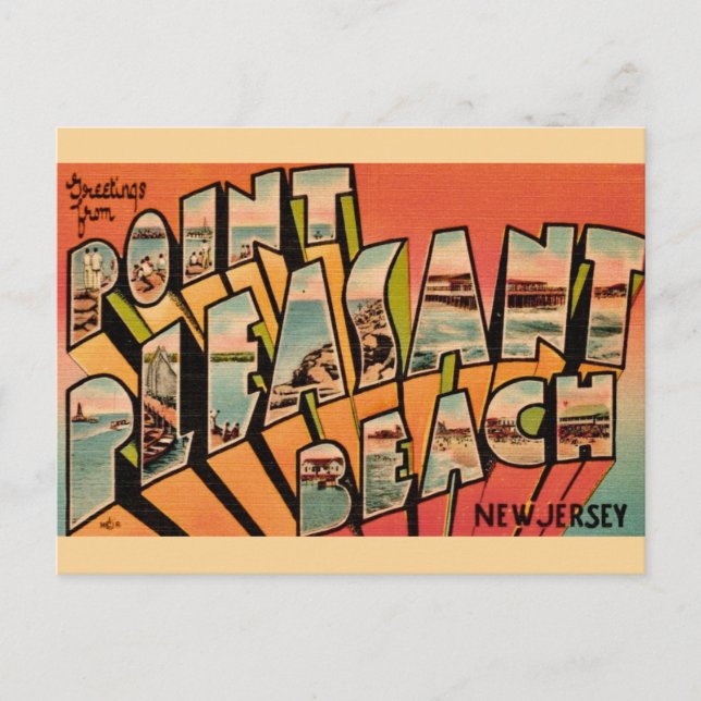Postal Cartão de Boas-vindas de Point Pleasant Beach NJ (Frente)