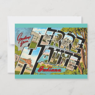 Postal Cartão de Boas-Vindas de Terre Haute Indiana