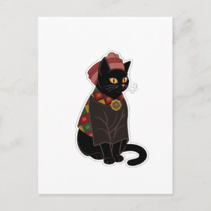 Postal Cartão de Boas-Vindas do Chefe Tribal Gato Preto