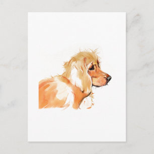 Postal Cartão de Boas-Vindas do Cocker Spaniel, Aquarela