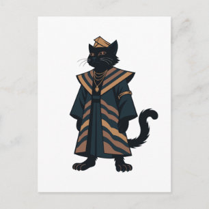 Postal Cartão de Boas-Vindas do Gato Preto Faraó