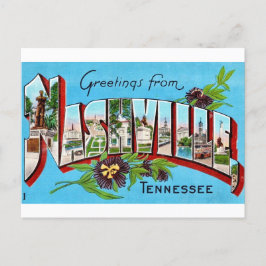 Postal Cartão de Boas-Vindas Vintage de Nashville