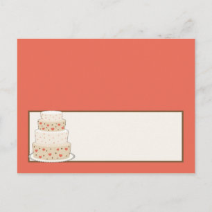 Postal Cartão de Bolo de Casamento Vermelho/Creme