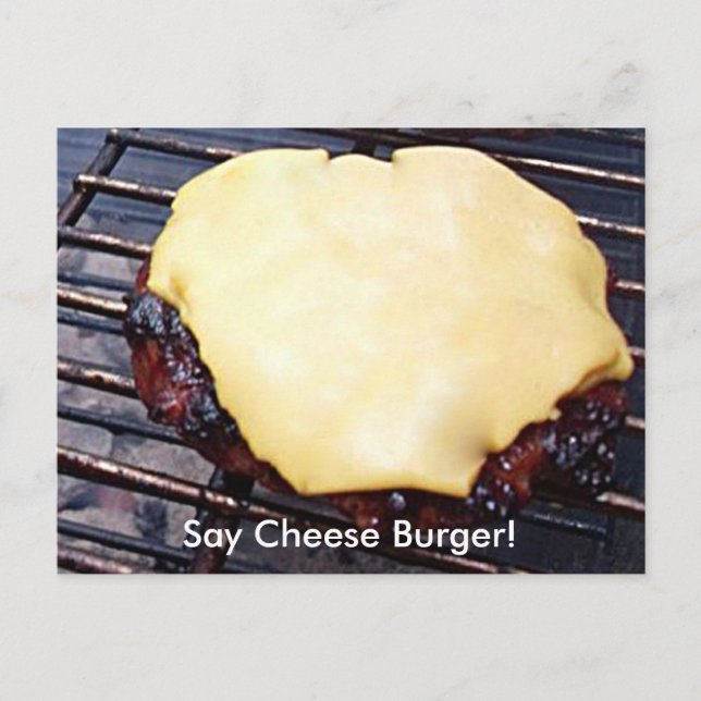 Postal Cartão de Burger de Queijo Grelhado (Frente)