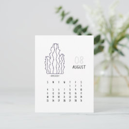 Postal Cartão de Calendário Personalizável Cactus 2024 de