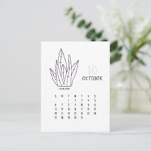 Cartão de Calendário Personalizável do Cactus 2024