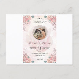 Postal cartão de casamento
