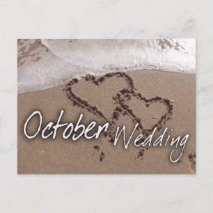 Postal Cartão de Casamento de Destino de Praia de Outubro