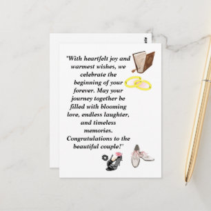 Postal Cartão de Casamento Elegante - Chic Black Heels co