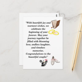 Postal Cartão de Casamento Elegante – Saltos Pretos Chic 