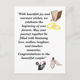 Postal Cartão de Casamento Elegante – Saltos Pretos Chic