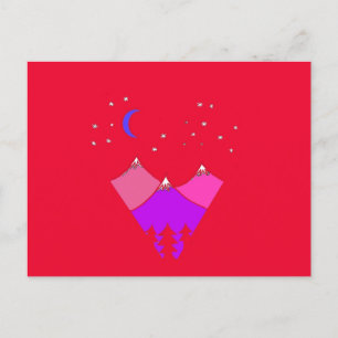 Postal Cartão de Céu Noturno da Montanha - Aniversário, O