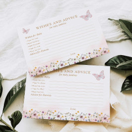 Postal Cartão de Chá de fraldas de Borboleta para Desejos