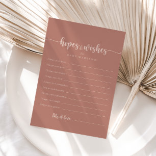 Postal Cartão de Chá de fraldas Terracotta e Desejos