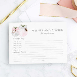 Postal Cartão de Chás de Bebê de Natal para Menina com De