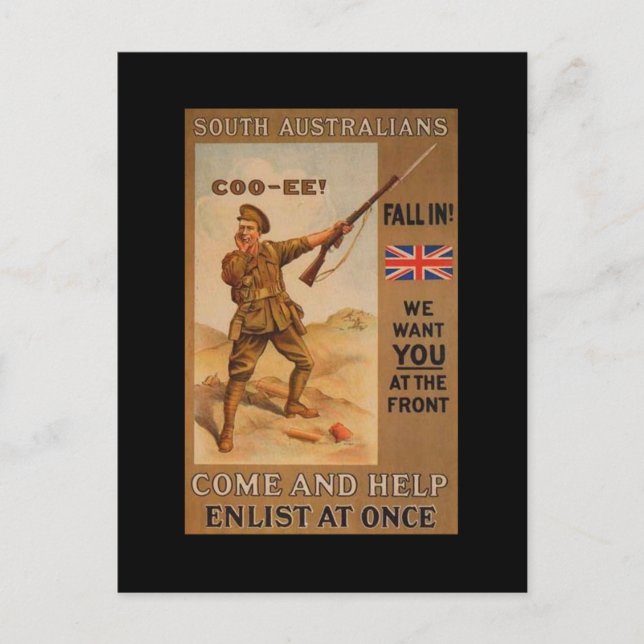 Postal Cartão de coletores WW1 1914 AUSTRÁLIA PROPAGANDA (Frente)