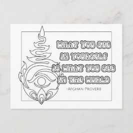 Postal Cartão de Coloração do Provérb Afegão