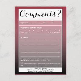 Postal cartão de comentário da lista de correspondência c