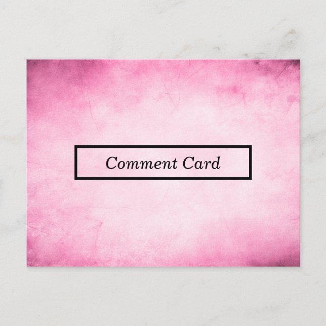 Postal cartão de comentário de pergaminho rosa (Frente)