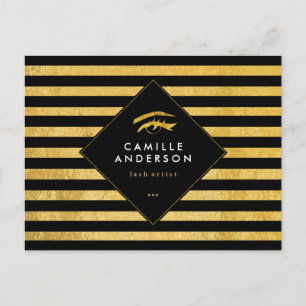 Postal Cartão de Comp de Artista de Cílios Dourado e Pret