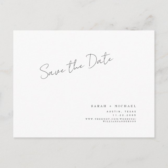 Postal Cartão de Compromisso de Casamento com Letra Moder (Frente)