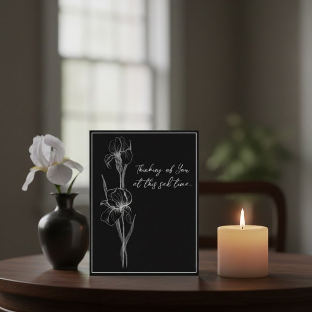 Postal Cartão de condolências personalizável com íris des (Criador carregado)