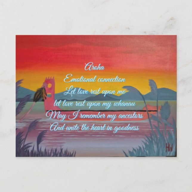 Postal Cartão de confirmação aroha (amor) (Frente)