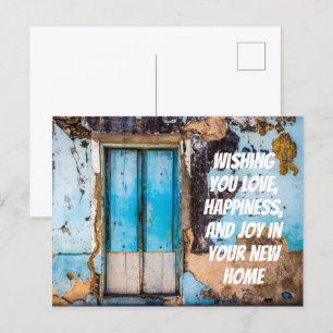 Postal Cartão de congratulações de casa nova com parede e