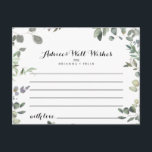 Postal Cartão de Conselheiro de Casamento Eucalyptus Foli<br><div class="desc">Este cartão de conselho de casamento de folhagem de eucalipto é perfeito para um casamento moderno. A design apresenta um eucalipto elegante desenhado à mão por uma aquarela botânica, inspiradora beleza natural. Estas cartas são perfeitas para um casamento, chá de panela, chá de fraldas, festa de formatura e muito mais....</div>