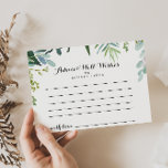 Postal Cartão de Conselheiro de Casamento Tropical Clássi<br><div class="desc">Este cartão de conselho de casamento tropical verde é perfeito para um casamento moderno. A design apresenta predominantemente folhas tropicais verdes bem arrumadas. Estas cartas são perfeitas para um casamento, chá de panela, chá de fraldas, festa de formatura e muito mais. Personalize as cartas com os nomes da noiva e...</div>