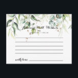 Postal Cartão de Conselheiro para Casamento Verde Dourado<br><div class="desc">Este elegante cartão de conselho de casamento verde-ouro é perfeito para um casamento moderno. A design apresenta ouro desenhado à mão e folhas de eucalipto verdes botânicas, inspirando beleza artística. Estas cartas são perfeitas para um casamento, chá de panela, chá de fraldas, festa de formatura e muito mais. Personalize as...</div>