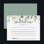 Postal Cartão de Conselho de Casamento com Eucalipto em A<br><div class="desc">Este cartão de conselho de casamento com eucalipto em aquarela é perfeito para um casamento rústico. O design apresenta . Este design artístico apresenta folhagem verde de eucalipto desenhada à mão, em aquarela, inspirando beleza natural. Personalize os cartões com os nomes da noiva e do noivo, futuros pais ou graduado....</div>