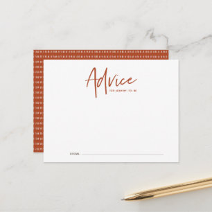 Postal Cartão de Conselho de Chá de Bebê Boho Script