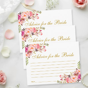 Postal Cartão de Conselho de Chuveiro de Noiva Rosa Flora