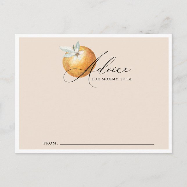 Postal Cartão de Conselho para Chás de Bebê Tema Little C (Frente)