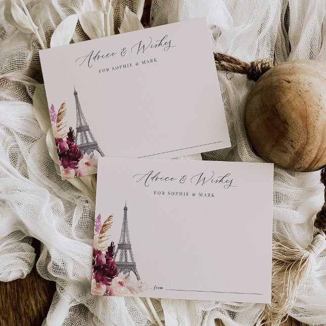 Postal Cartão de conselhos e votos para chá de bebê Paris (Criador carregado)